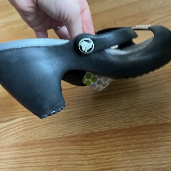 Crocs Black High Heels Sandal Size 8 - Picture 6 of 8
